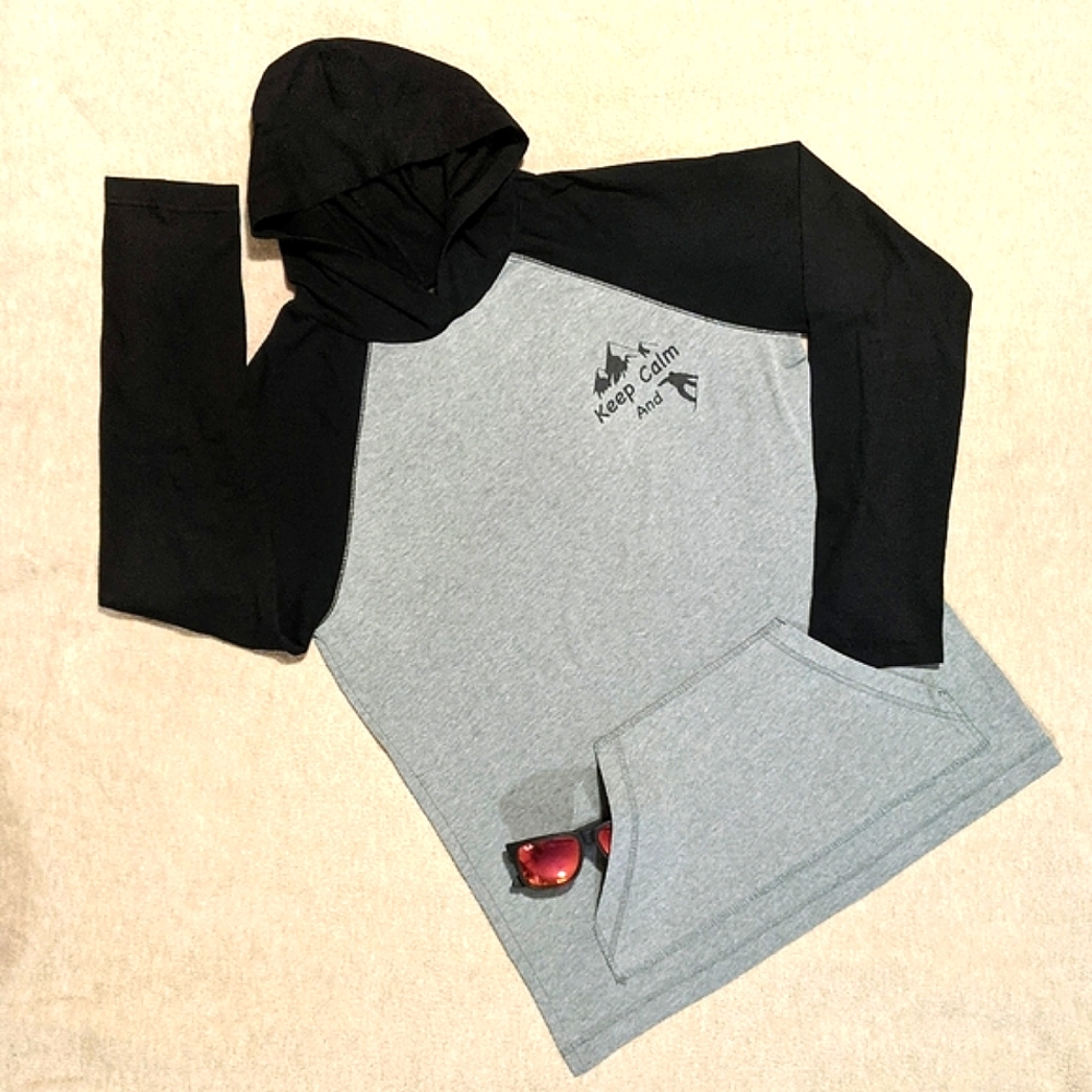 Snow Child Hooded long sleeve T-Shirt Hoodie Snowboarding Gray sz men's Sm